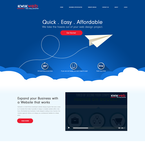 Innovative website with the title 'Website design for www.kwikwap.co.za'