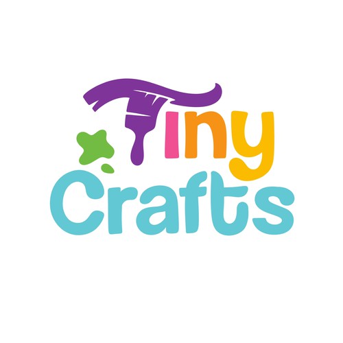 Paint design with the title 'Tiny Crafts Logo'