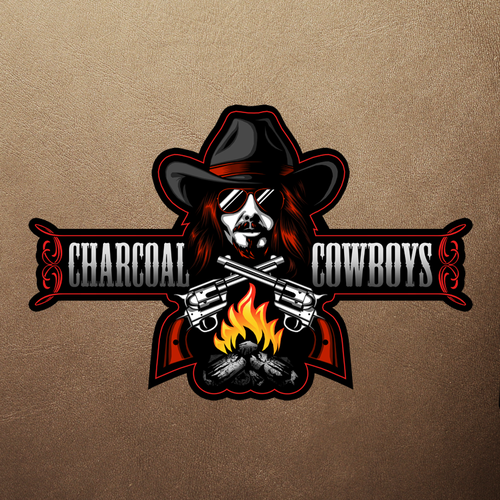 Cowboy design with the title 'Charcoal Cowboys'