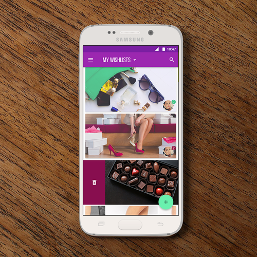 Functional design with the title 'A Lady's Wishlist App'
