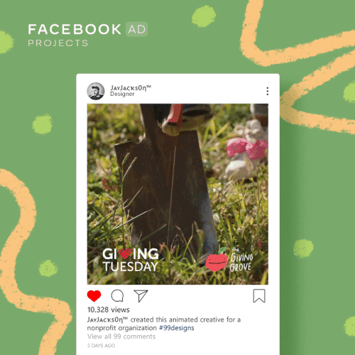 Instagram ad design with the title '#1 Facebook Ad_animated'