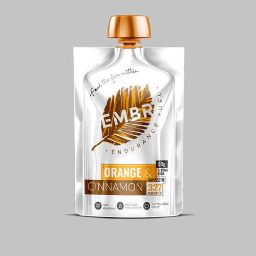 Nutrition label with the title 'EMBR - Endurance Fuel Label design'