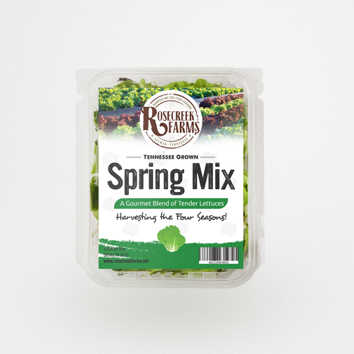 Vegetarian design with the title 'Spring Mix label for an Organic farm'