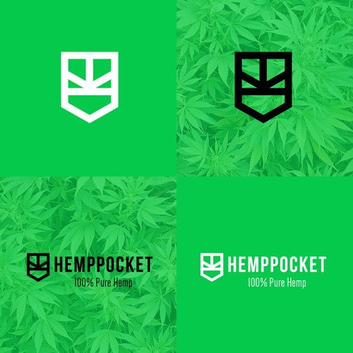 Cannabis leaf logo with the title 'Logo design for wallet brand.'