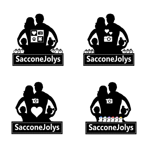 Parenting logo with the title 'SacconeJoly silhouette design'