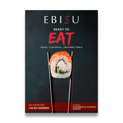 Sushi bar design with the title 'Sushi Poster'