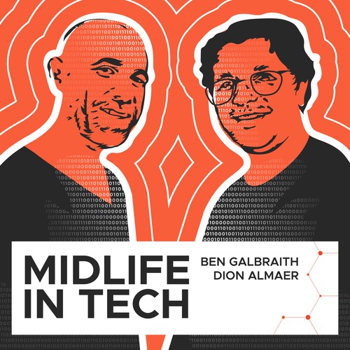 Podcast cover artwork with the title 'Midlife In Tech Podcast'