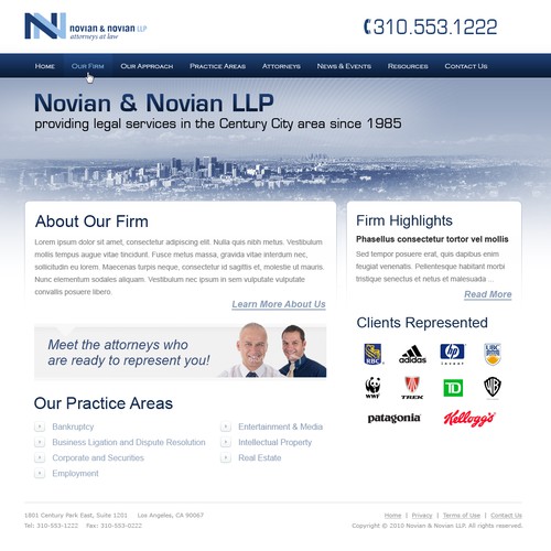 Service website with the title 'Novian & Novian Website'