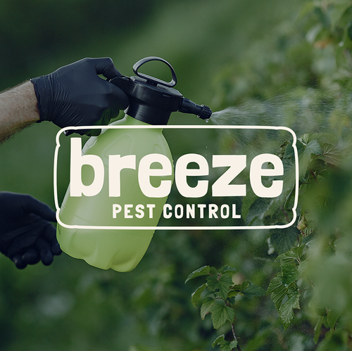 Modern retro design with the title 'Modern Organic Logo for BREEZE PEST CONTROL'