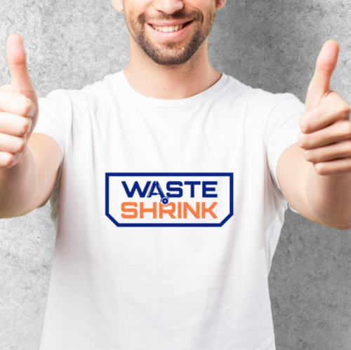 Truck logo with the title 'Waste Shrink'