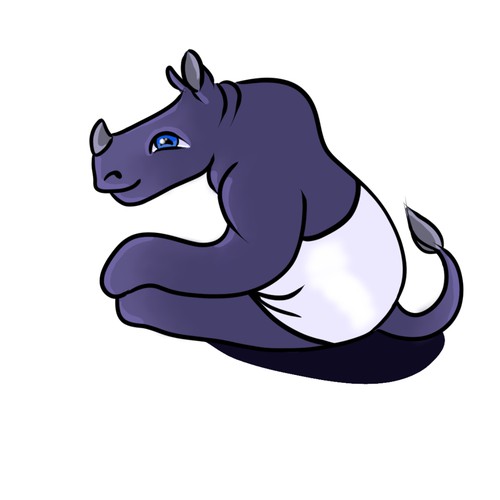 Baby artwork with the title 'Rhino illustration for an app'