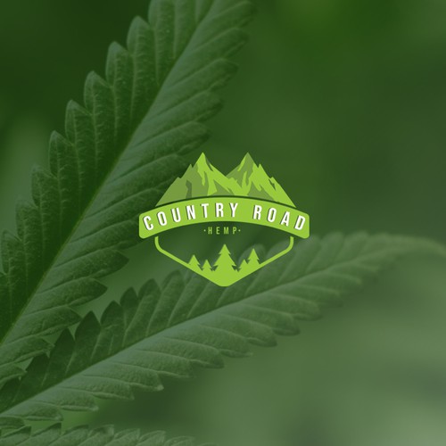 Hemp oil logo with the title 'CountryRoadHemp'
