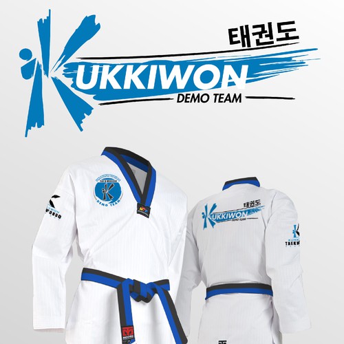 Uniform design with the title 'Taekwondo Uniform - Kukkiwon Demo Team'