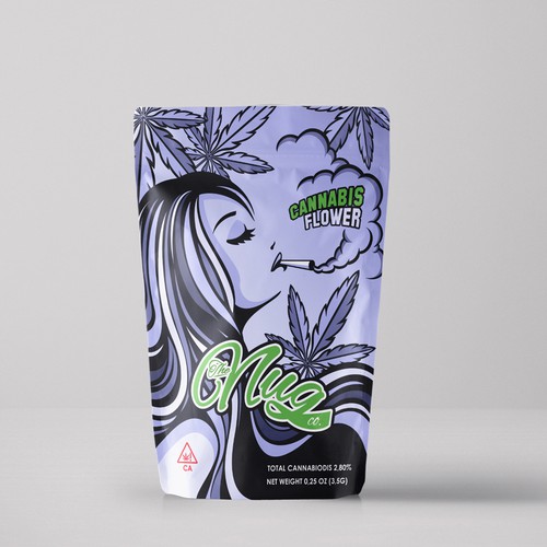 Tobacco packaging with the title 'Cannabis Bag Design'