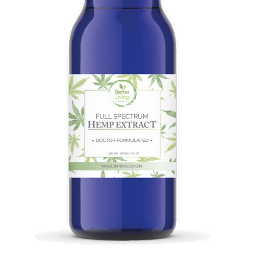 Hemp oil label with the title 'Hemp Extract '