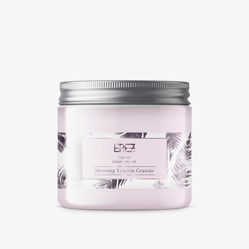 Cosmetics label with the title 'Label design for organic skin care'