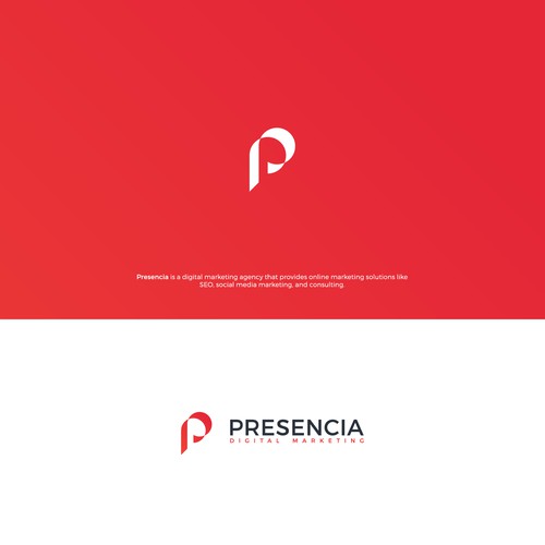 Digital marketing logo with the title 'Bold "P" icon for a Digital Marketing Company.'