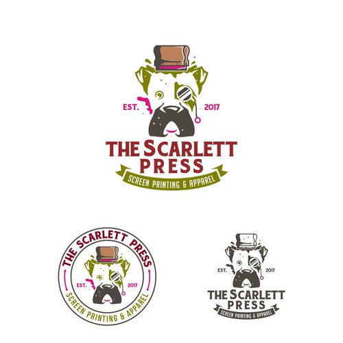 Monocle design with the title 'logo for Scarlett press'