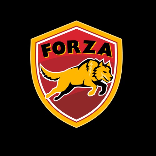 Jumping logo with the title 'Forza'