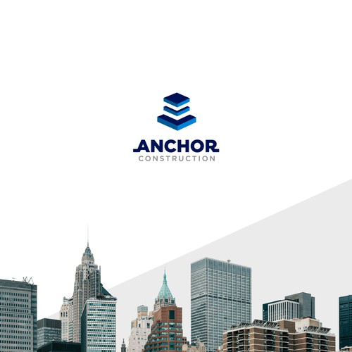 Anchor logo with the title 'Construction company logo'