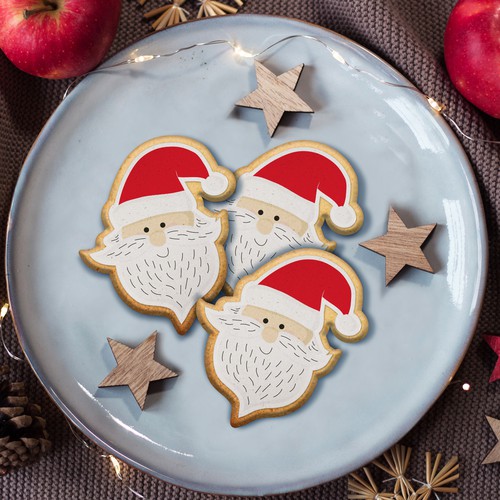 Santa artwork with the title 'Christmas cookie design illustration'