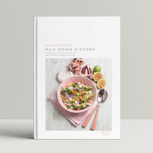 Mockup book cover with the title 'Vegetarian cookbook cover'