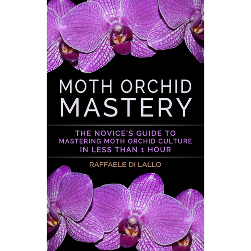 Photography book cover with the title 'Cover for Book About Orchids'