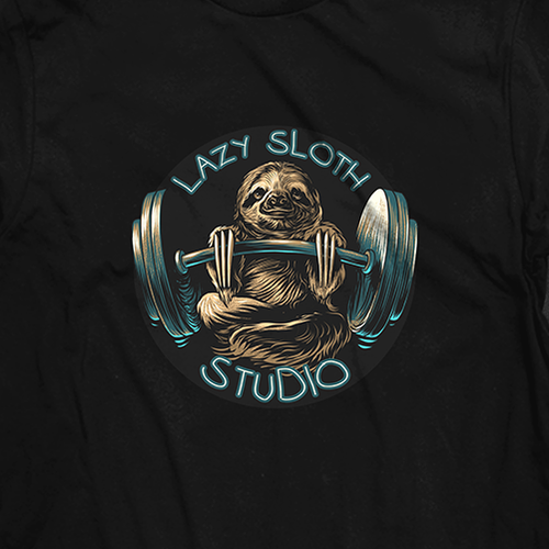 Studio design with the title 'LAZY SLOTH STUDIO'