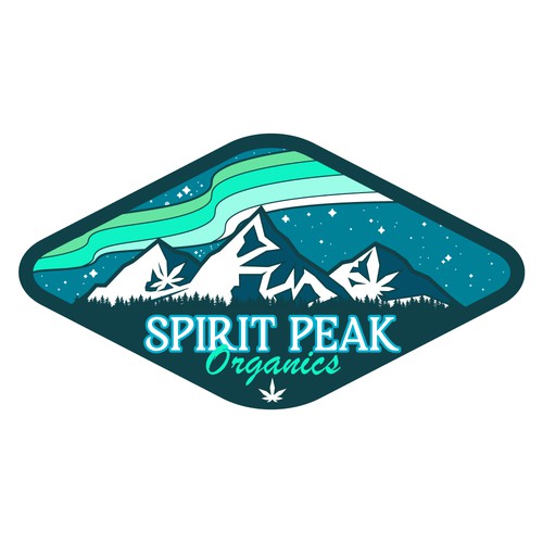 Mountain artwork with the title 'Spirit Peak Logo'