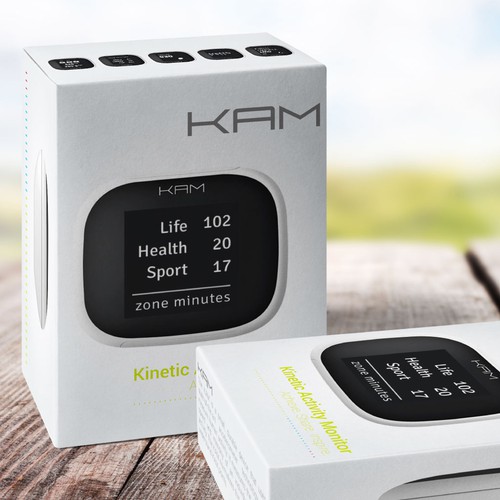 Technology packaging with the title 'Package Design for New Activity Tracker'