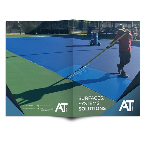 Folder design with the title 'Premium Presentation Pocket Folder for AT Sports'