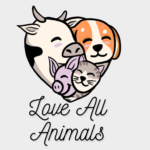 Animal t-shirt with the title 'love all animals'