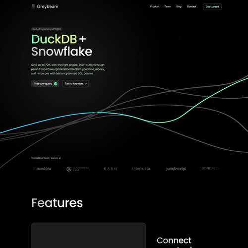 Black website with the title 'Dark black minimalist website design for SaaS product'
