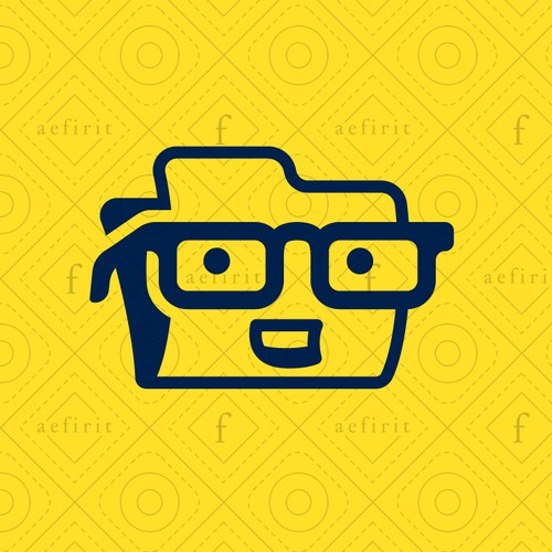 Folder logo with the title 'Geek Folder Mascot Logo - Ready for Sale'