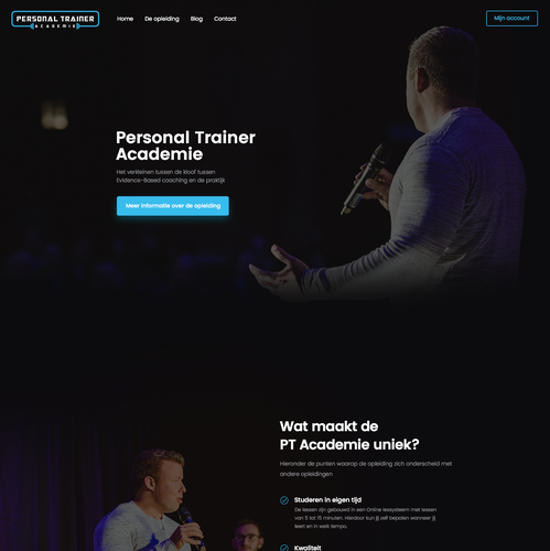 Trainer design with the title 'A landing page for a personal trainer'