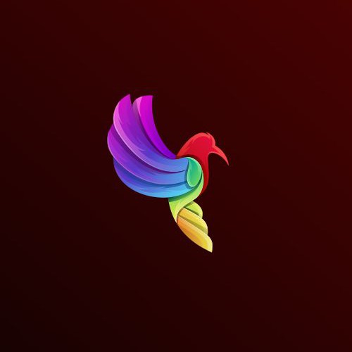 Kaleidoscope logo with the title 'Bird colorfull logo'