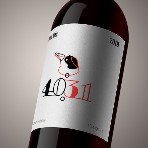 Pinot noir label with the title 'Wine logo&label design'