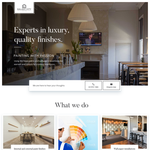 Sketch website with the title 'Website for Galaxy City Painting'