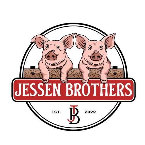 Pig logo with the title 'Jessen Brothers'