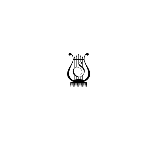 Harp logo with the title 'Music Company Logo Design'