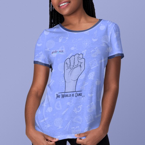 School t-shirt with the title ''Girl Power' T-shirt Design for a STEM Camp'