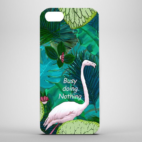 Flamingo design with the title 'Phone design'