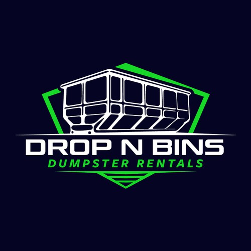 Dumpster logo with the title 'DROP N BINS'