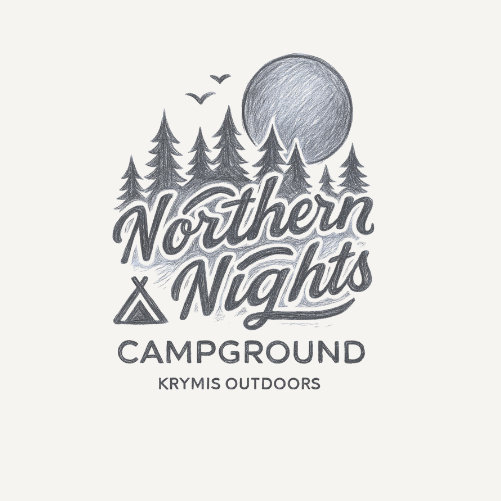 Scribble design with the title 'Northern Nights Campgrounds '
