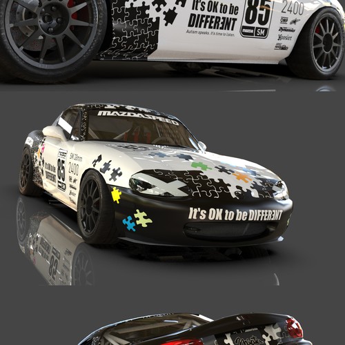 Autism design with the title 'Car wrap - Miata'