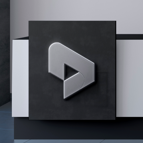 Play button logo with the title 'Design an innovative logo for a tech blog'
