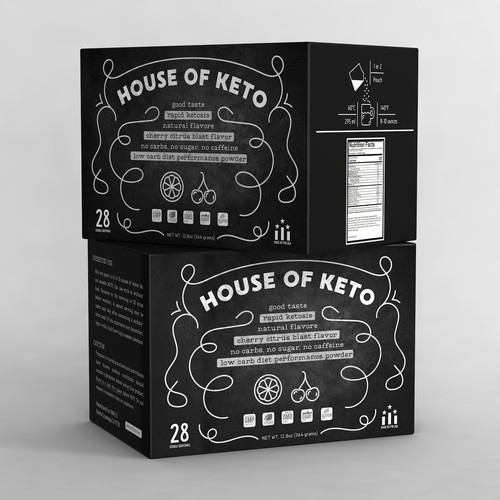 Chalk design with the title 'KETO KETOSIS CHALK Box Design '
