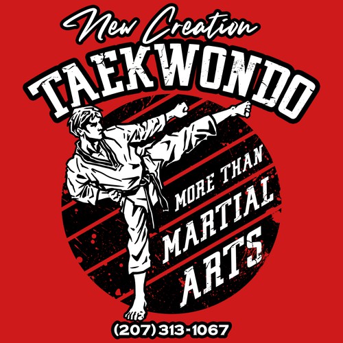 Fighting t-shirt with the title 'New Creation Taekwondo'