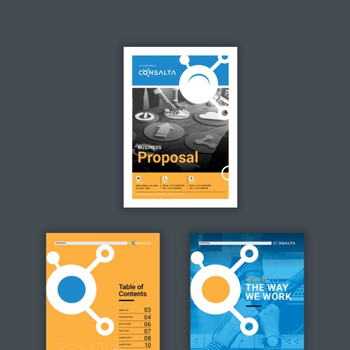 Word design with the title 'Proposal template in word format'