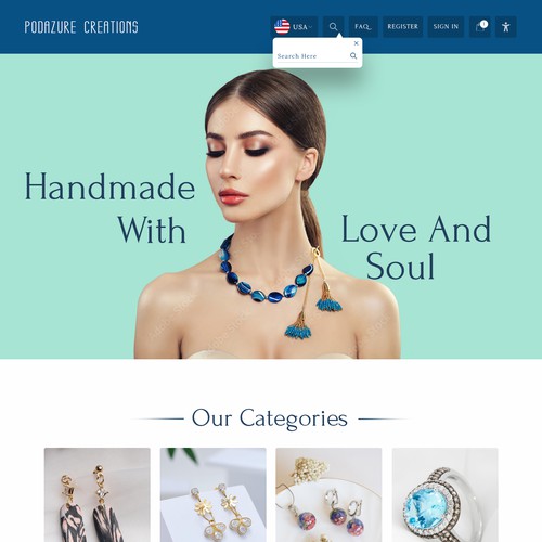 Necklace design with the title 'women's jewelry'